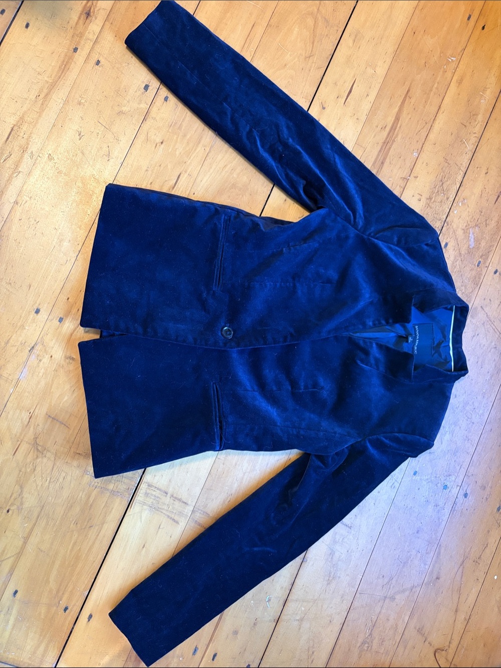 Banana Republic navy velvet blazer